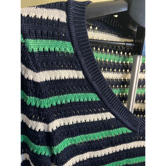 White House Black Market Long Sleeve Stripe V-Neck Pullover Sweater, size medium - Picture 5 of 14